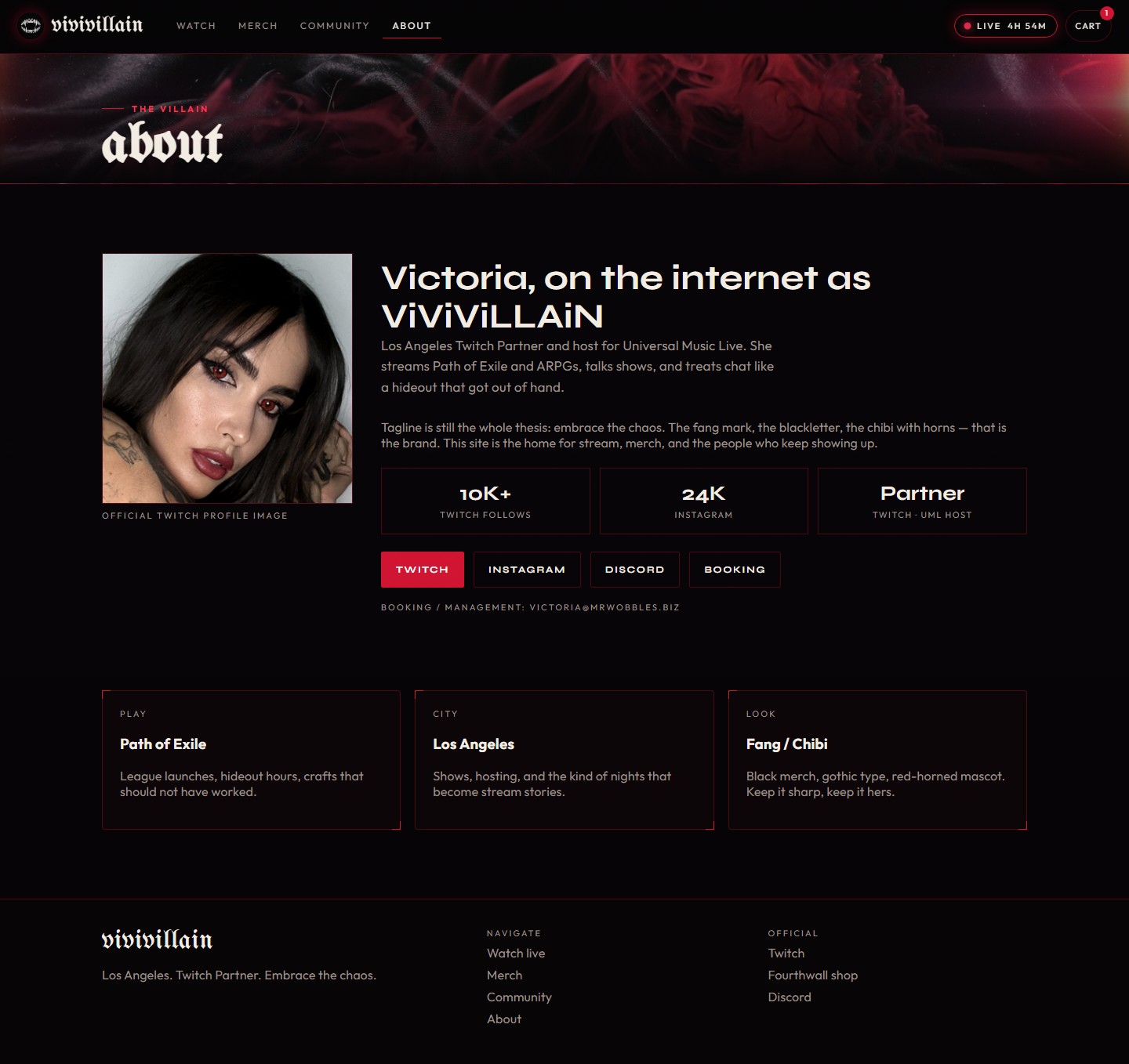 vivivillain.com about page