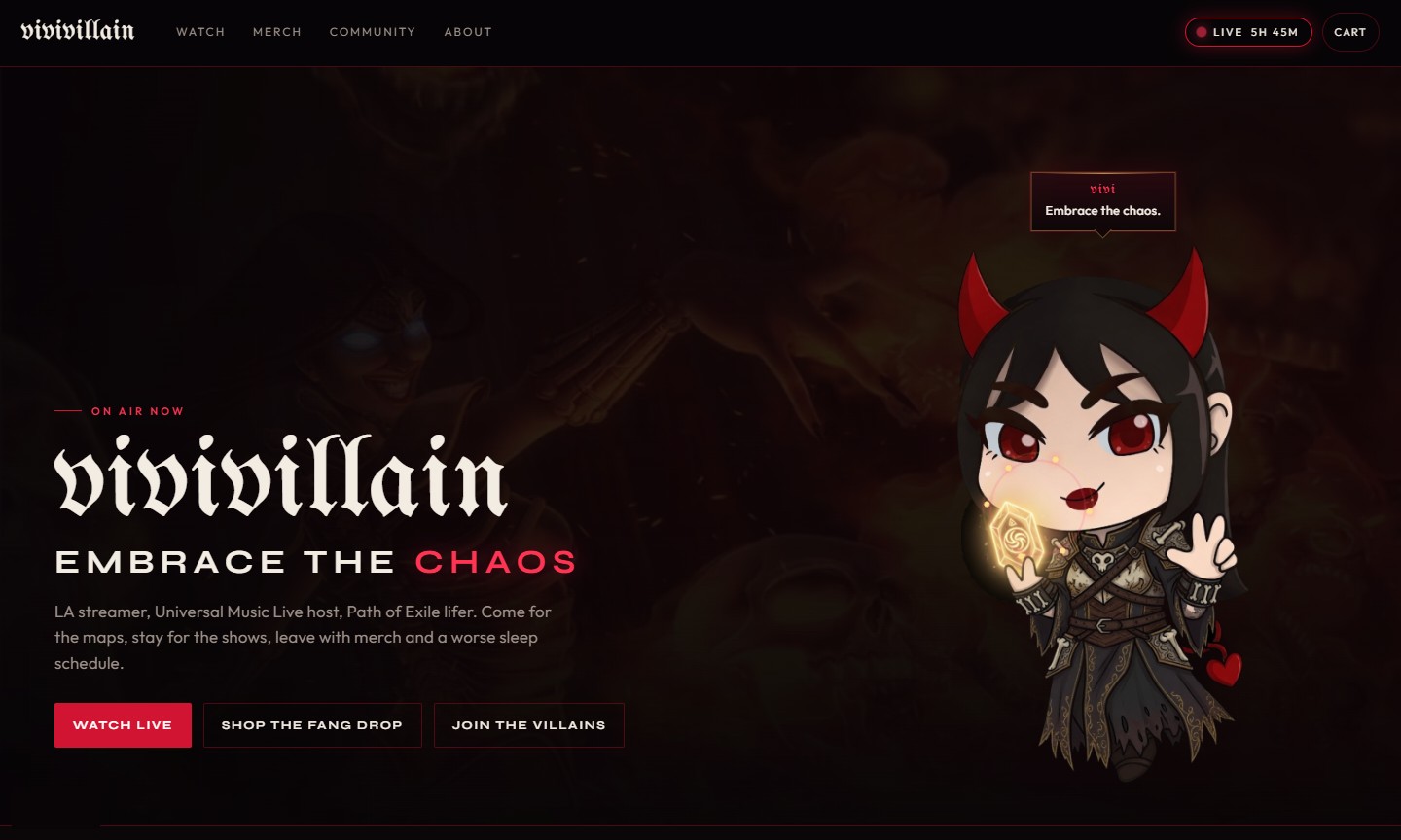 vivivillain.com homepage